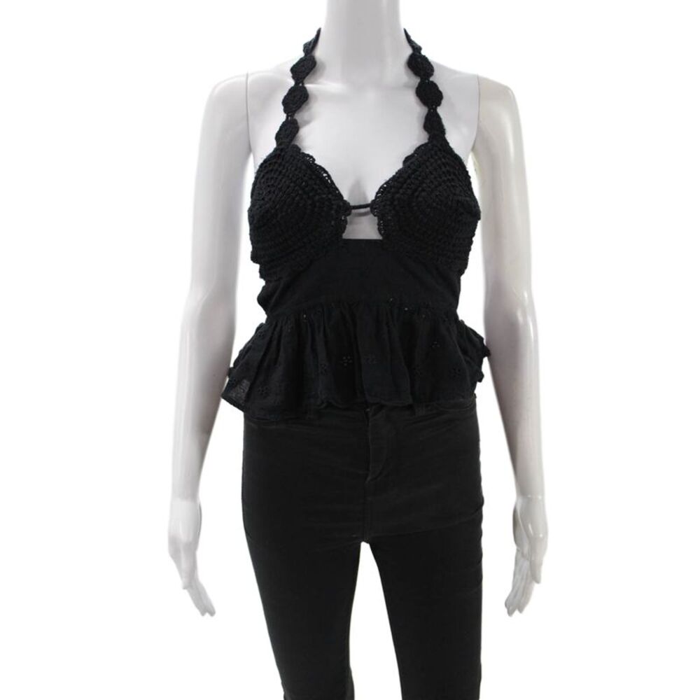 Zara Women Cropped Sleeveless Black Top Size XS